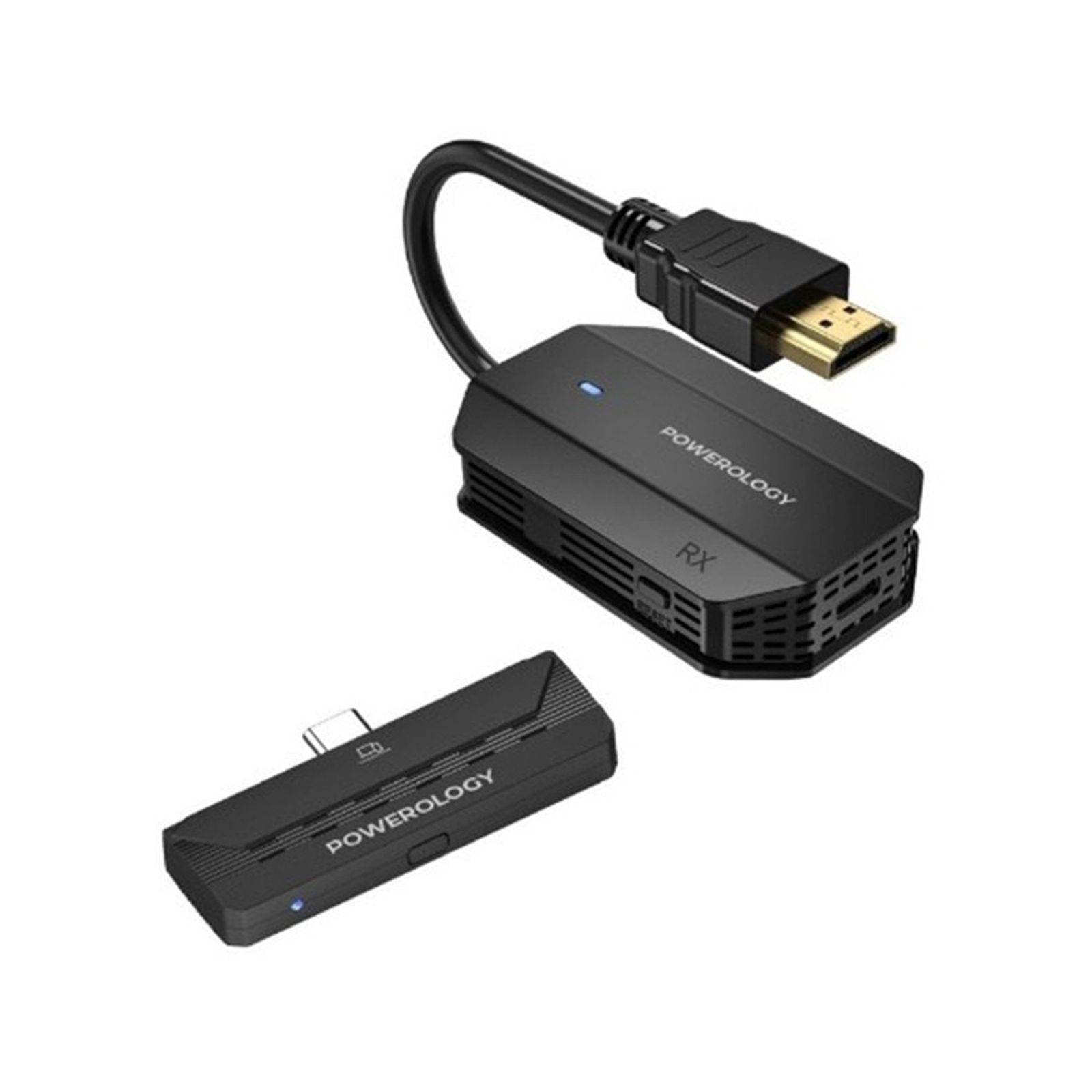 دانگل بی سیم HDMI به Type C پاورولوژی مدل Powerology Wireless HDMI Mirroring Adaptor Pair with USB-C Cable