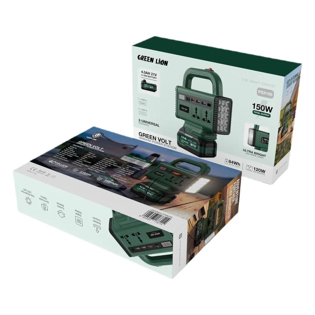 پاور استیشن گرین لاین Green Volt 150W با باتری 4000mAh Green Lion