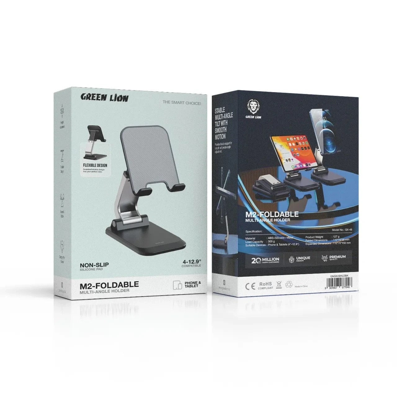 پایه نگهدارنده موبایل و تبلت گرین لاین مدل M2 تاشو چند زاویه ای Green Lion M2-FOLDABLE