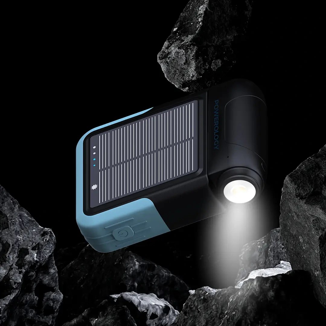 پاوربانک پاورولوژی Powerology Sante 10000mAh Solar Power Bank PPBDS05BK