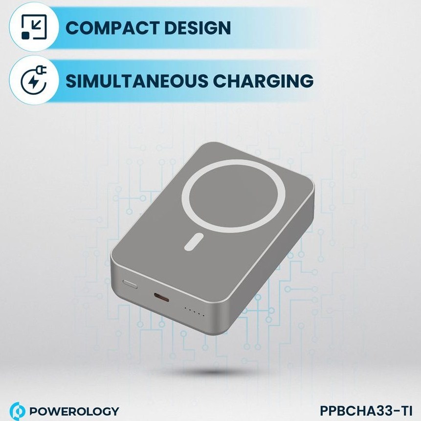 پاوربانک وایرلس 20W پاورولوژی مدل Powerology PPBCHA33 ظرفیت 20000mA/h