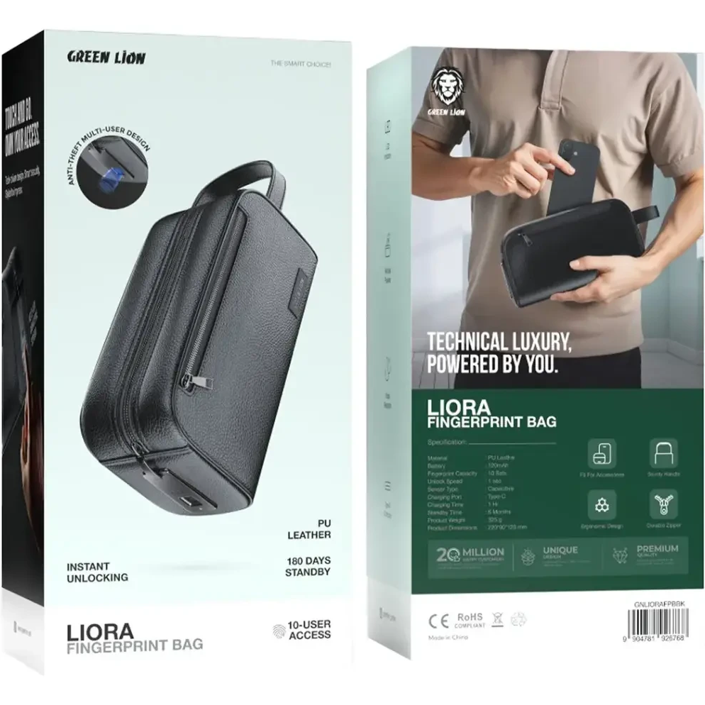 کیف اکسسوری دستی قفل اثرانگشتی گرین لاین لیورا Green Liora