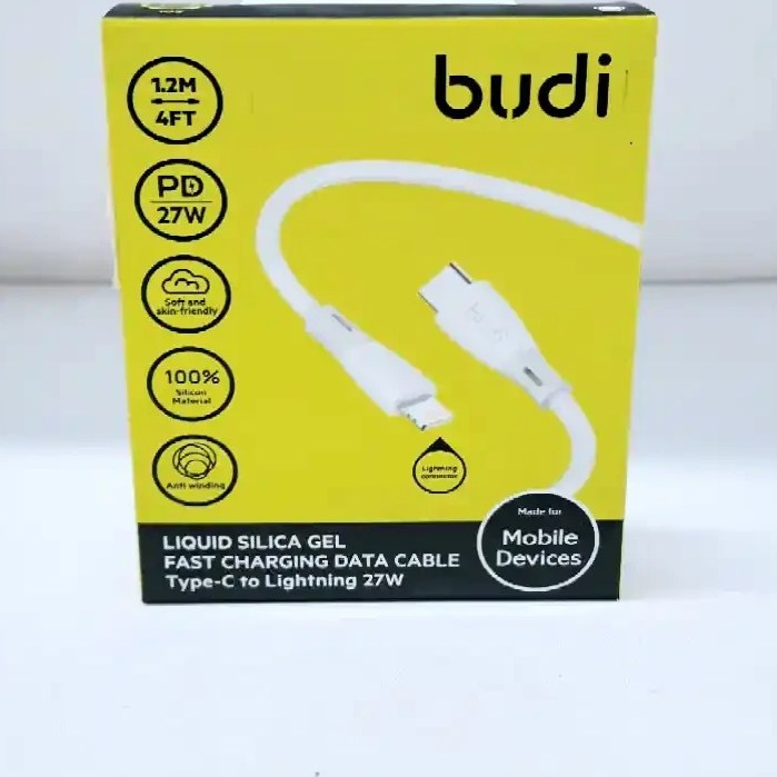 کابل سیلیکونی budi مدل DC202 TL 12W (type c به لایتینگ)