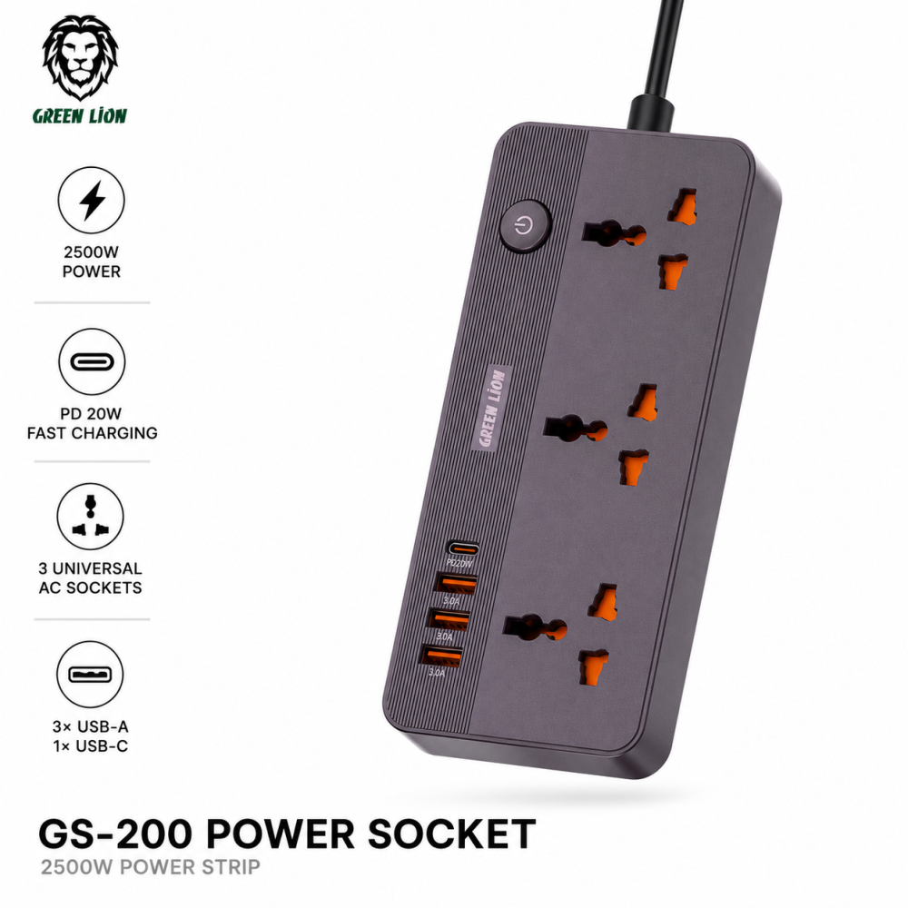 چند راهی برق گرین لاین مدل gs-200 Green Lion