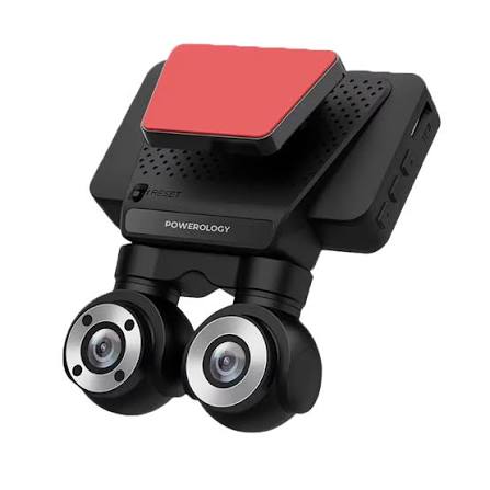 دوربین خودرو پاورولوژی مدل P4KCAM108 ۴K دو دوربین Powerology Dual Lens Dash Camera