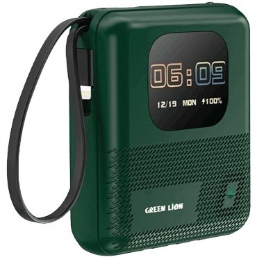 پاوربانک گرین لاین مدل Smart Touch Screen ظرفیت ۱۰ هزار میلی آمپر با اسپیکر بلوتوثی Green Lion