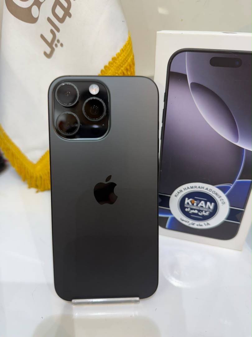 کارکرده : آیفون 16 پرومکس حافظه 256 گیگابایت و رم 8 گیگابایت شرکتی مشکی سنگاپور iPhone 16 Pro Max 256 Gb Black ZAA