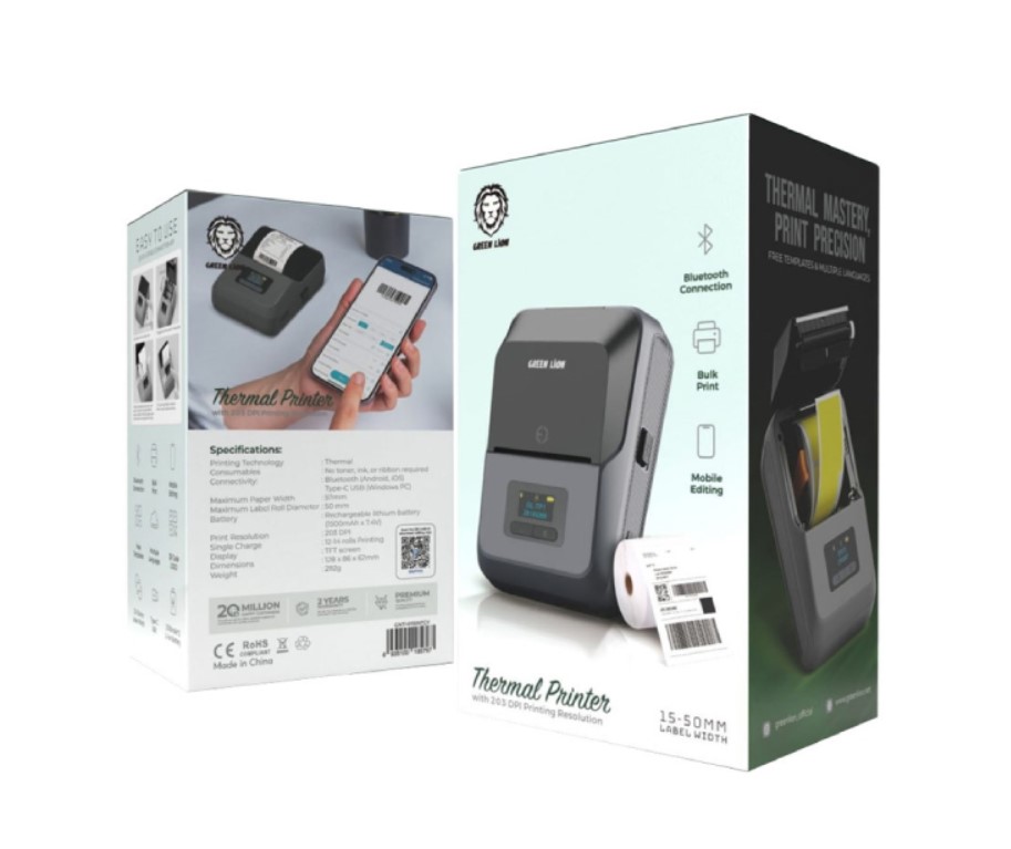 پرینتر حرارتی قابل حمل گرین لاین مدل GNTHPRINTGY Green Lion Thermal Printer