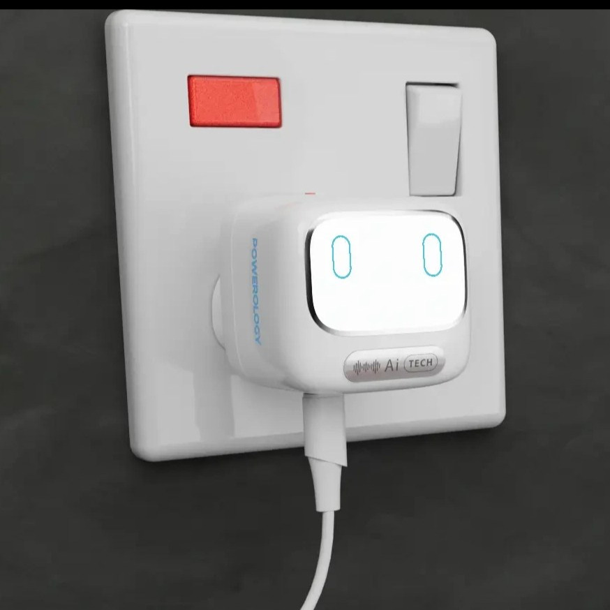 شارژر دیواری پاورولوژی مدل PWCUQC052WH ظرفیت ۴۵ وات با تکنولوژی گان