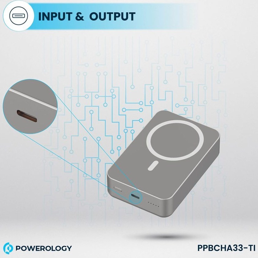 پاوربانک وایرلس 20W پاورولوژی مدل Powerology PPBCHA33 ظرفیت 20000mA/h