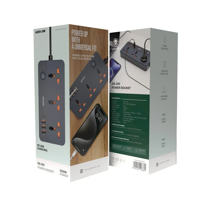 چند راهی برق گرین لاین مدل gs-200 Green Lion