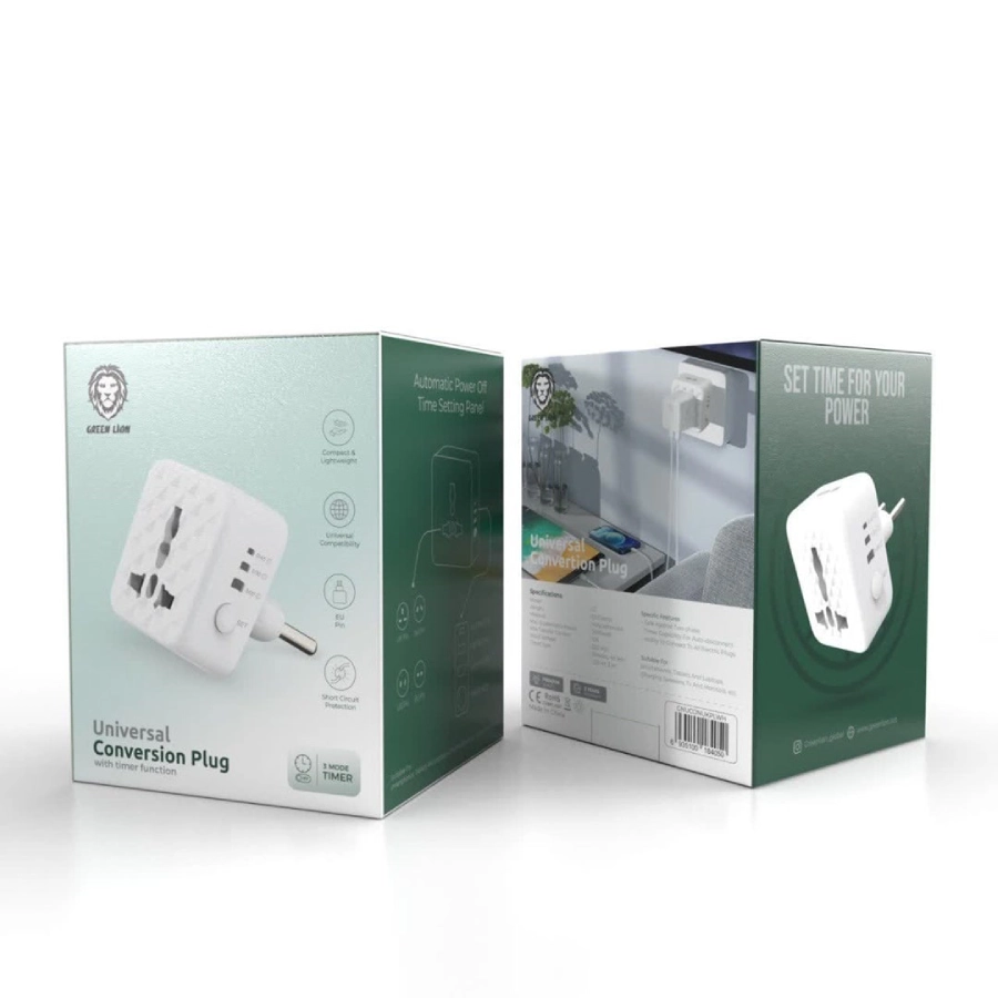 تبدیل برق تایمردار گرین لاین مدل Universal Conversion Plug Green