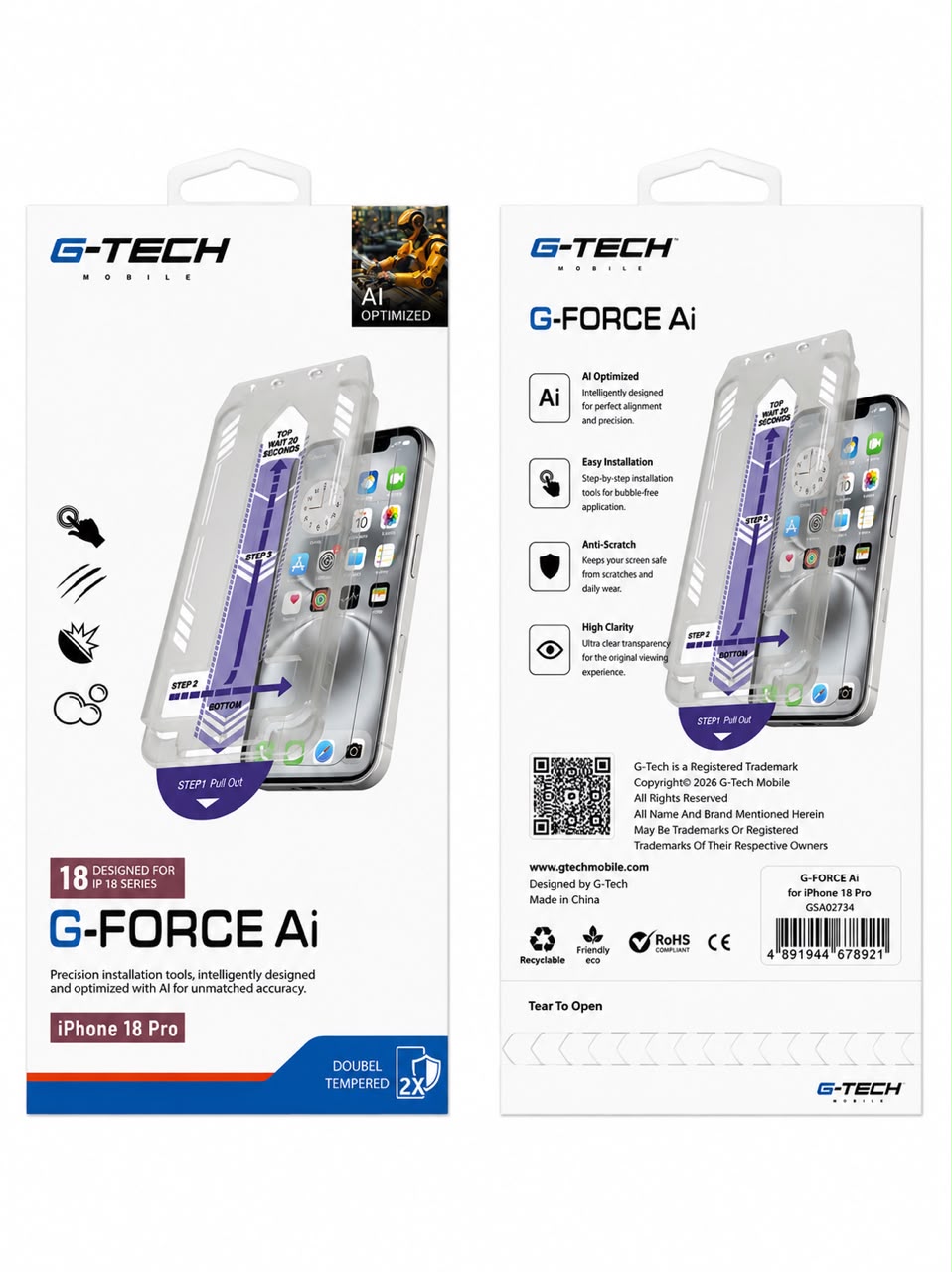 گلس آیفون 18 پرو G-TECH G-FORCE Ai Glass