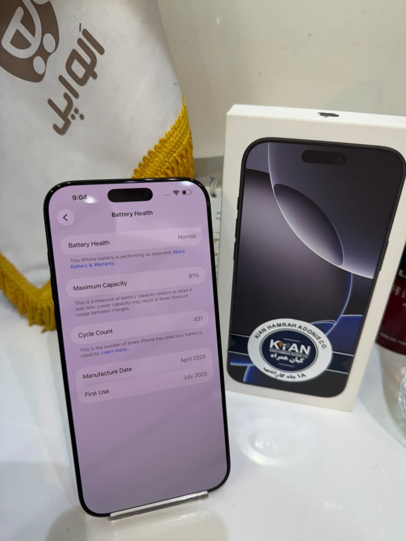 کارکرده : آیفون 16 پرومکس حافظه 256 گیگابایت و رم 8 گیگابایت شرکتی مشکی سنگاپور iPhone 16 Pro Max 256 Gb Black ZAA