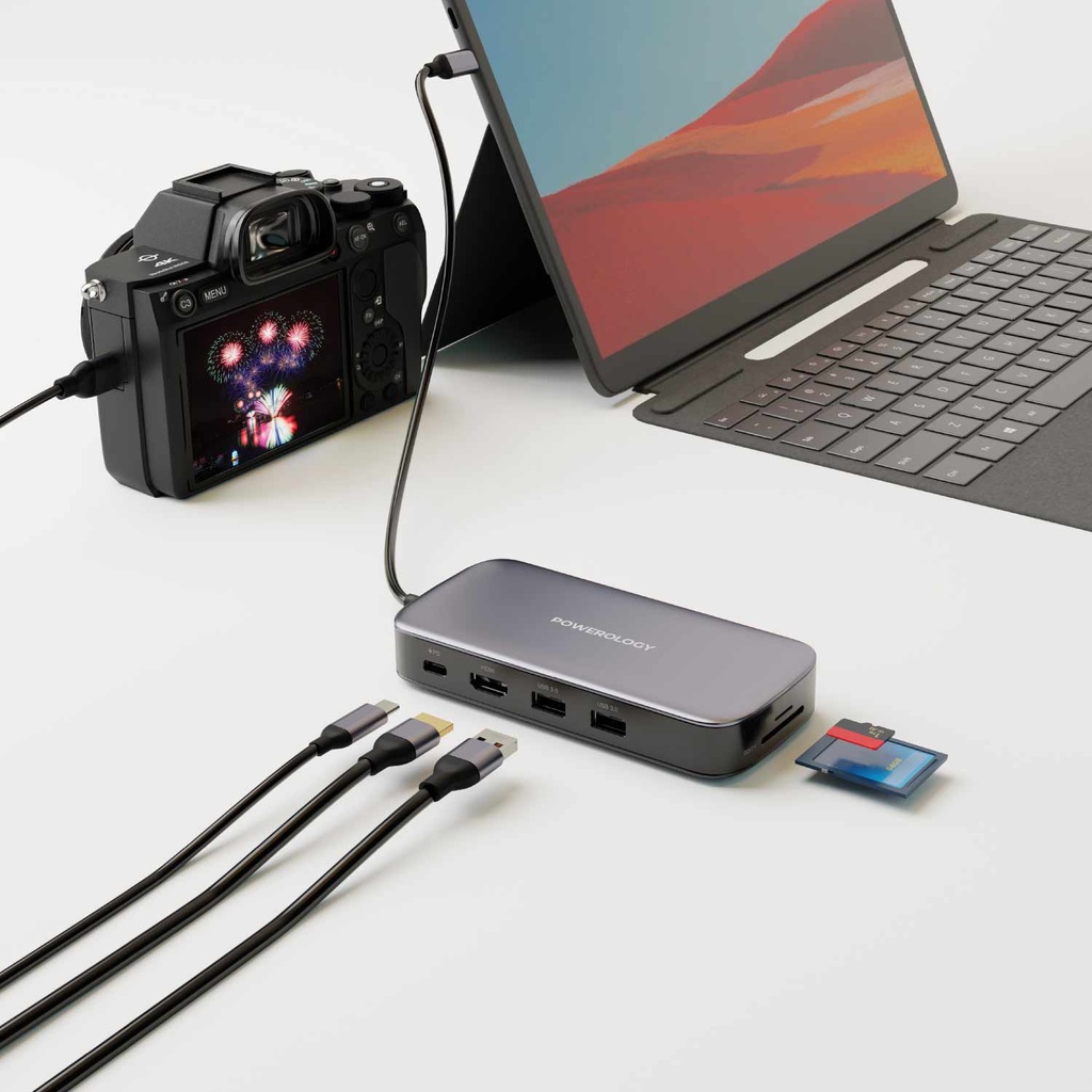 هاب پاورولوژی USB-C و SSD اکسترنال Powerology 256GB | PWSDHB256
