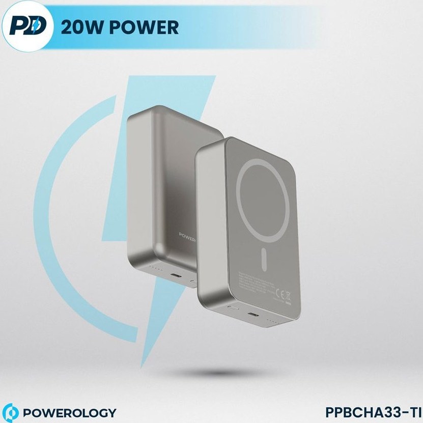 پاوربانک وایرلس 20W پاورولوژی مدل Powerology PPBCHA33 ظرفیت 20000mA/h