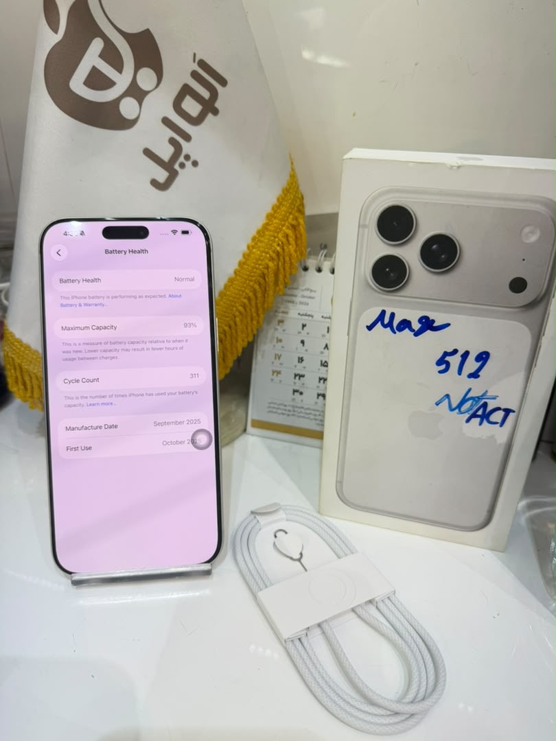 کارکرده : آیفون 17 پرومکس 512 گیگابایت سیلور سنگاپور iPhone 17 Pro Max 512 Gb Silver ZAA