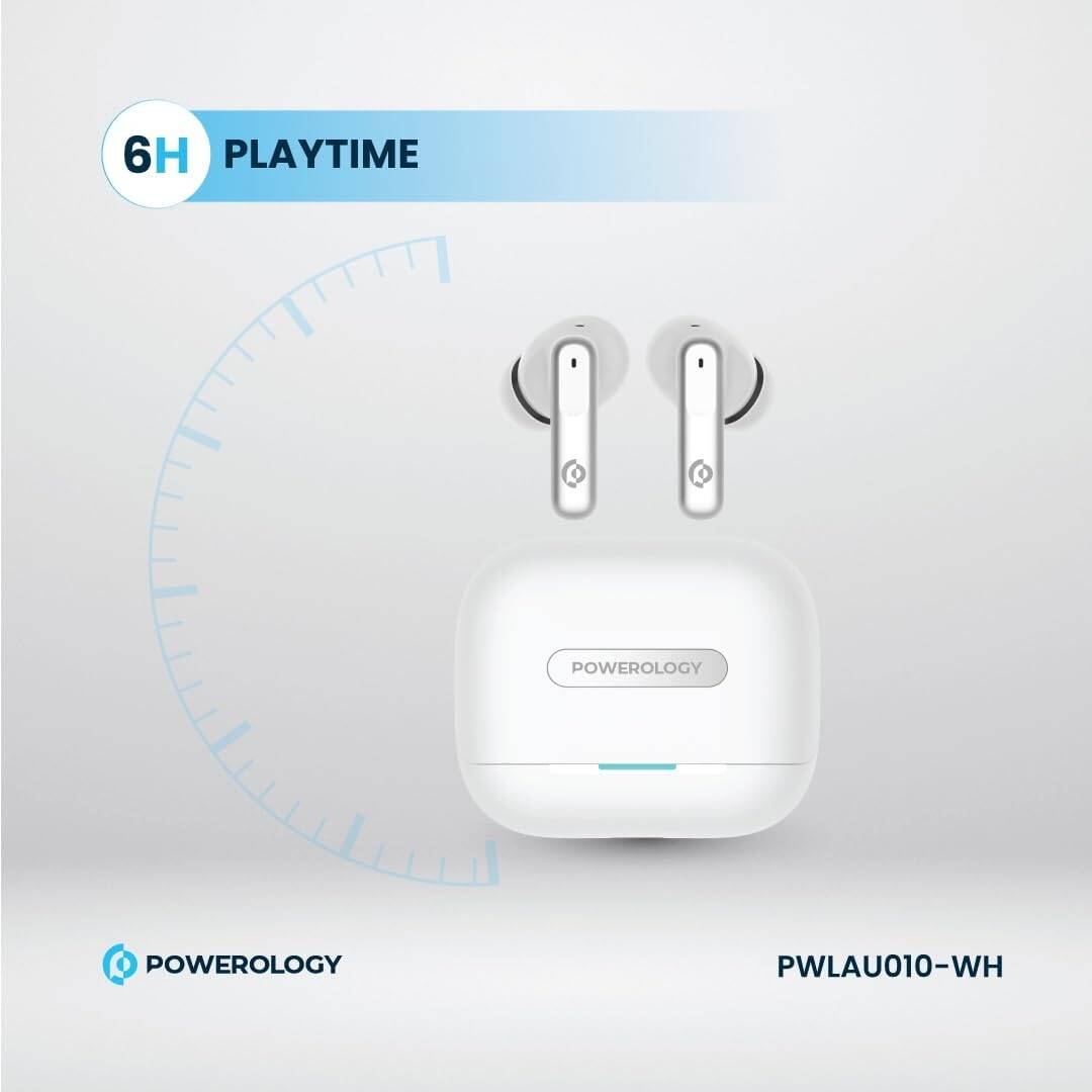 هندزفری بلوتوث پاورولوژی Powerology Hybrid ANC+ECN True Wireless buds PWLAU010